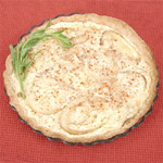 Traditional photography of Onion Cheese Tart - Food photography