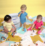 Digital photography of babies at work - Model photography