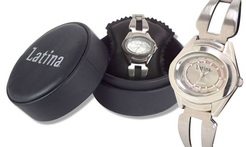 Commercial digital photography of Latina watch includes elements that were shot individually and digitally composed together - Product photography